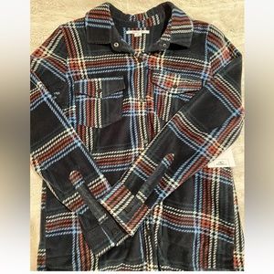 Womens Oneill  Fleece  -  - Navy Blue, Red and White Plaid Pattern